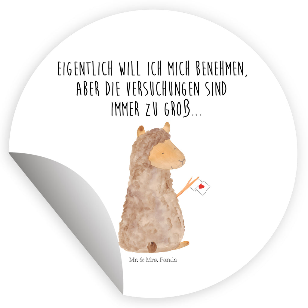 40mm Rund Aufkleber Alpaka Fahne Sticker, Aufkleber, Etikett, Alpaka, Lama, Alpakas, Lamas, Liebe