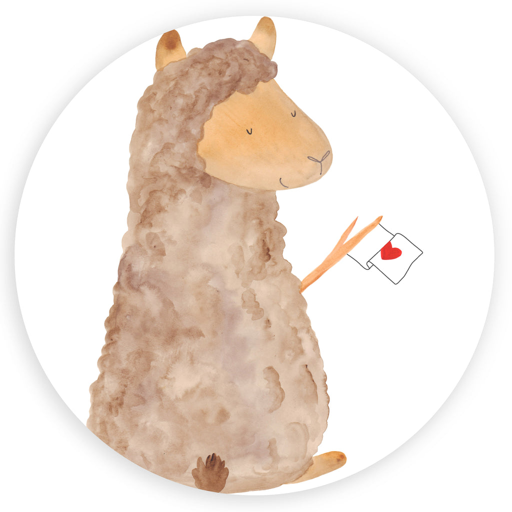 40mm Rund Aufkleber Alpaka Fahne Sticker, Aufkleber, Etikett, Alpaka, Lama, Alpakas, Lamas, Liebe