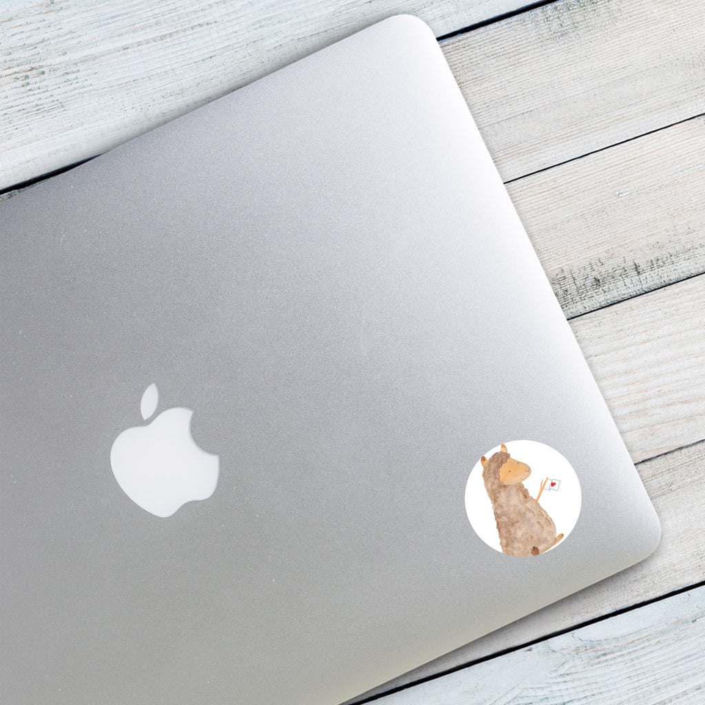 40mm Rund Aufkleber Alpaka Fahne Sticker, Aufkleber, Etikett, Alpaka, Lama, Alpakas, Lamas, Liebe