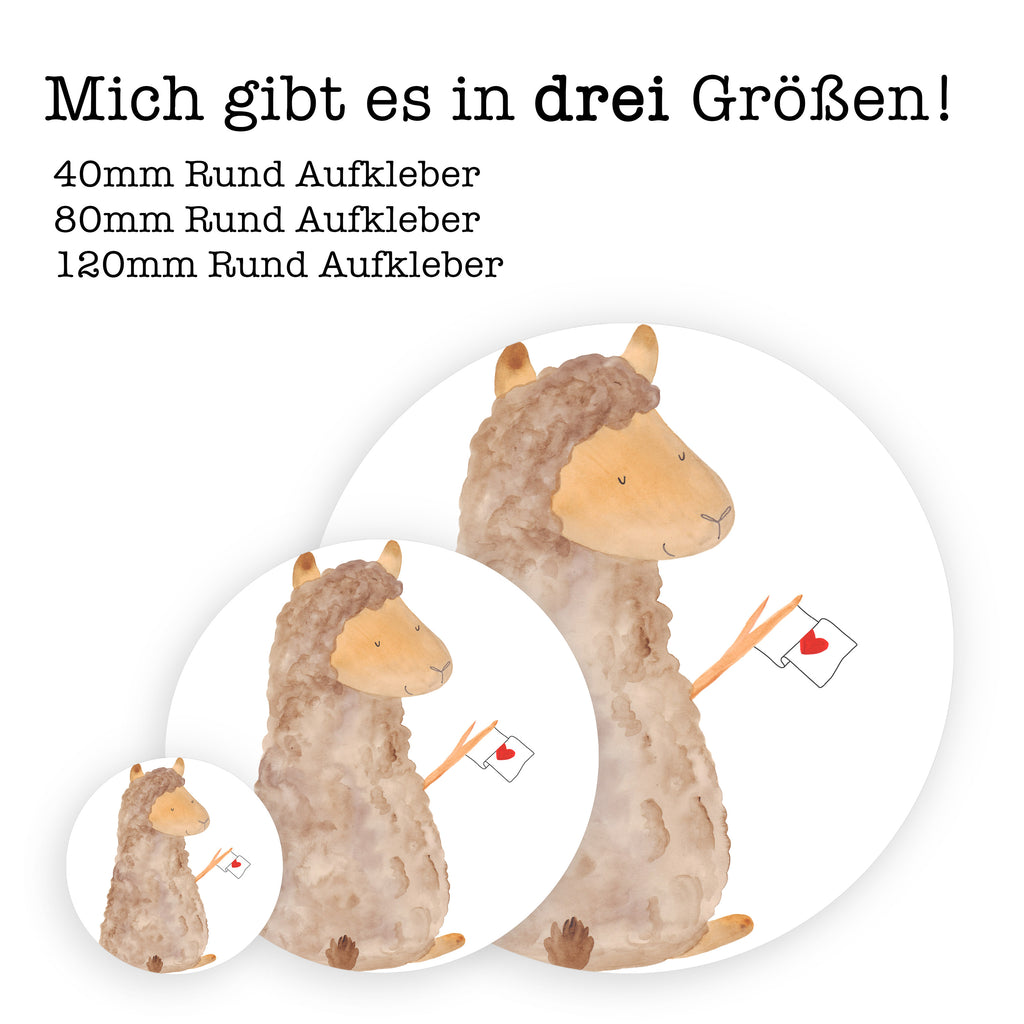 40mm Rund Aufkleber Alpaka Fahne Sticker, Aufkleber, Etikett, Alpaka, Lama, Alpakas, Lamas, Liebe