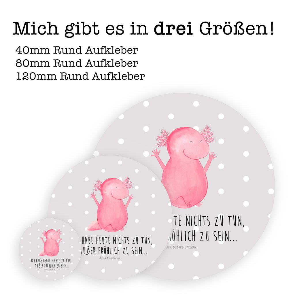 40mm Rund Aufkleber Axolotl Hurra Sticker, Aufkleber, Etikett, Axolotl, Molch, Axolot, Schwanzlurch, Lurch, Lurche, fröhlich, Spaß, Freude, Motivation, Zufriedenheit