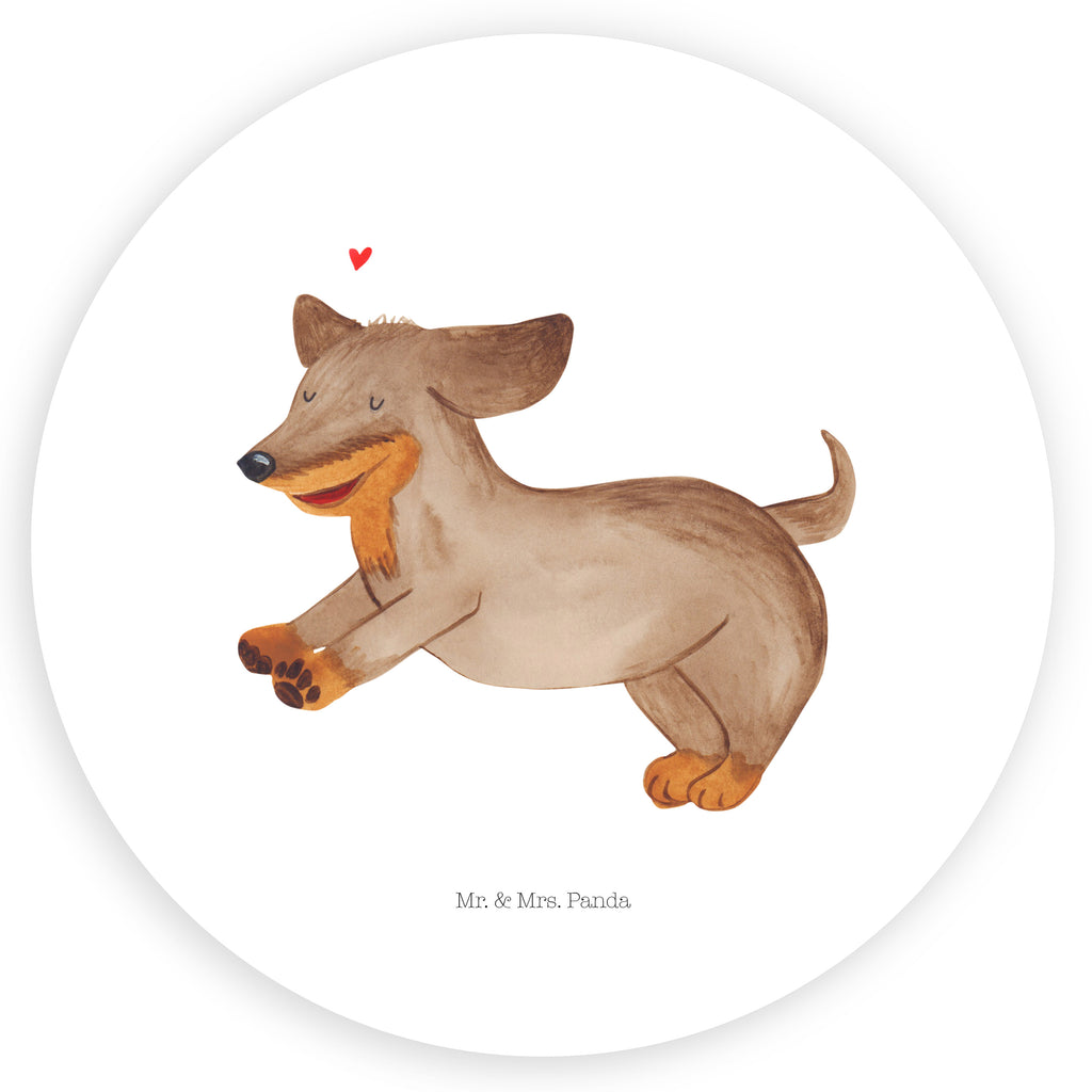 40mm Rund Aufkleber Hund Dackel fröhlich Sticker, Aufkleber, Etikett, Hund, Hundemotiv, Haustier, Hunderasse, Tierliebhaber, Hundebesitzer, Sprüche, Hunde, Dackel, Dachshund, happy dog