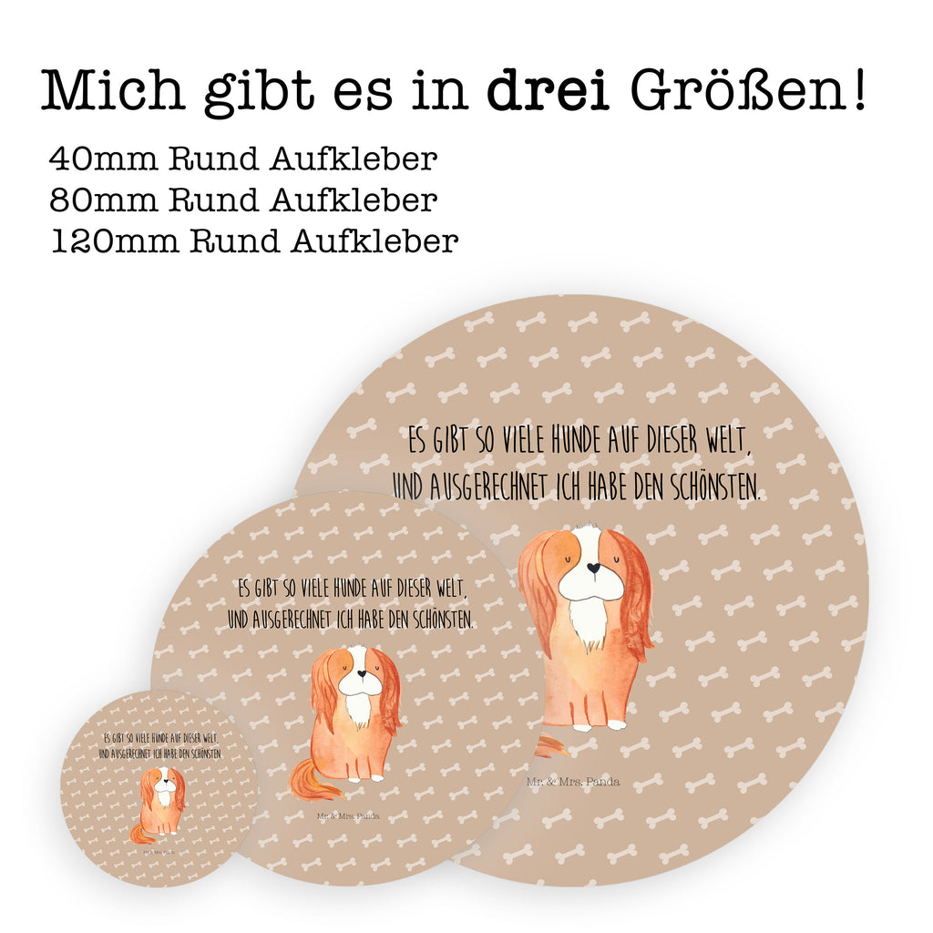 80mm Rund Aufkleber Cavalier King Charles Spaniel