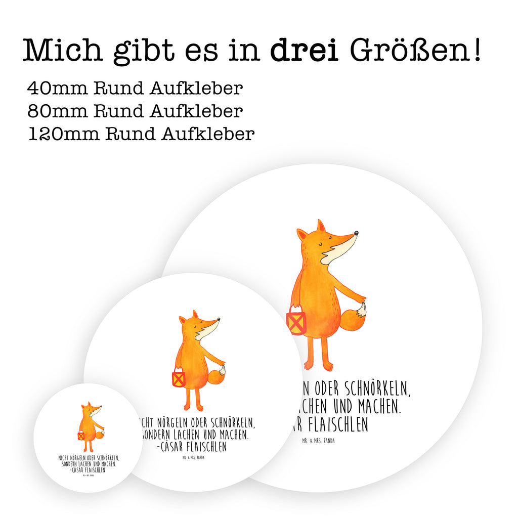 40mm Rund Aufkleber Fuchs Laterne Sticker, Aufkleber, Etikett, Fuchs, Füchse, Spruch trösten, Liebeskummer Spruch, Laterne, Sankt Martin, Laternenumzug, Aufmuntern, Cäsar Otto Hugo Flaischlen