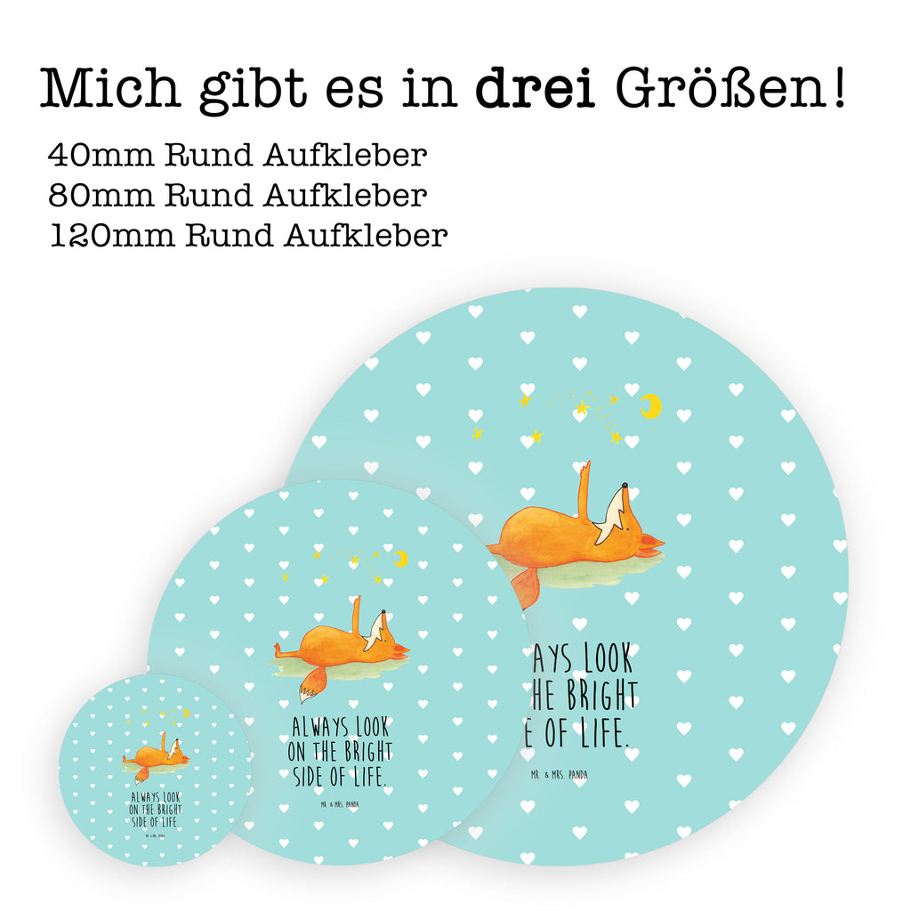 40mm Rund Aufkleber Fuchs Sterne Sticker, Aufkleber, Etikett, Fuchs, Füchse, tröstende Worte, Spruch positiv, Spruch schön, Romantik, Always Look on the Bright Side of Life