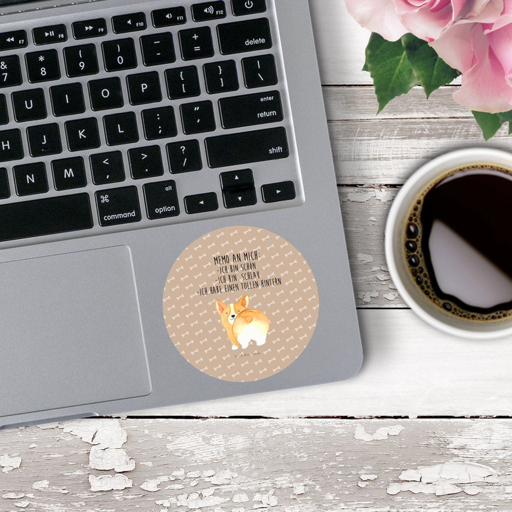 80mm Rund Aufkleber Corgie Po