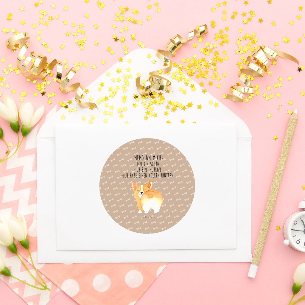 80mm Rund Aufkleber Corgie Po