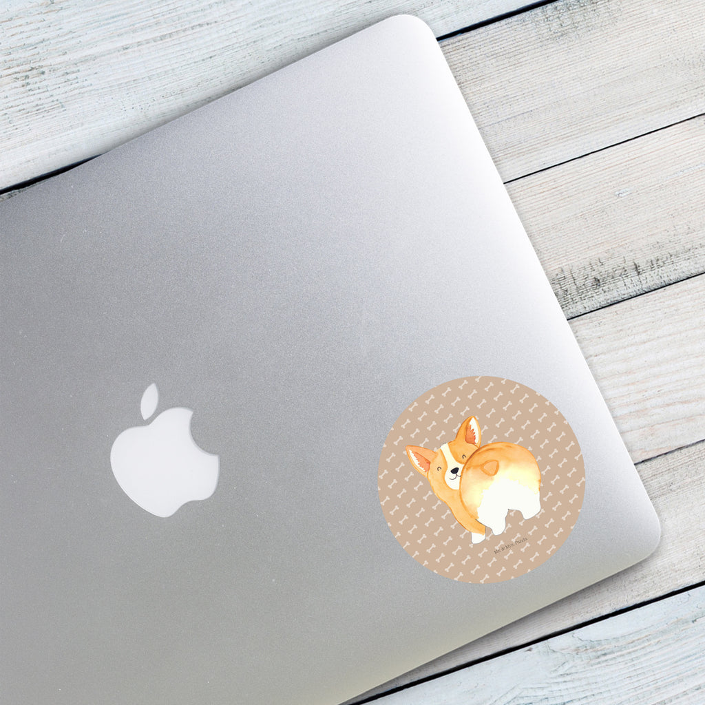 80mm Rund Aufkleber Corgie Po