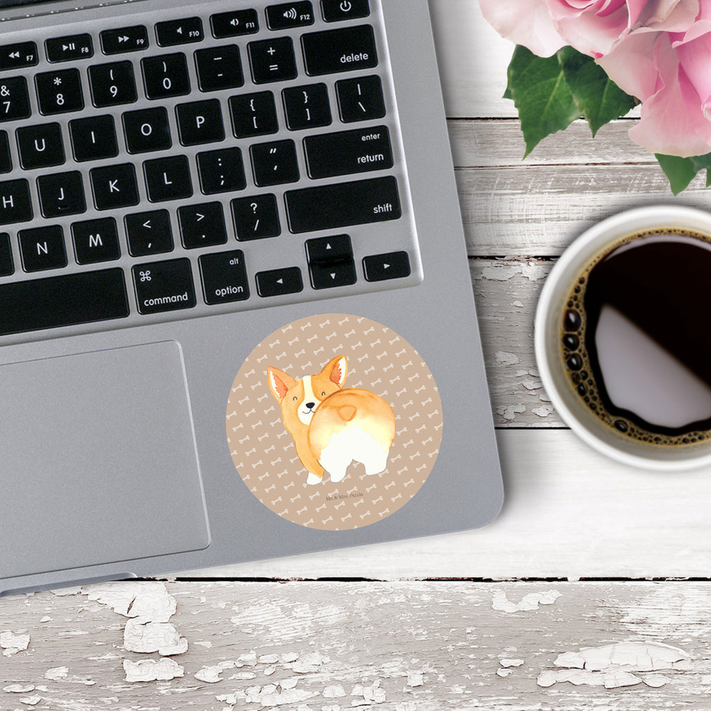 80mm Rund Aufkleber Corgie Po