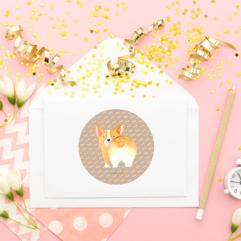 80mm Rund Aufkleber Corgie Po