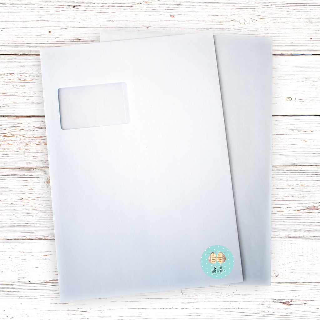 40mm Rund Aufkleber Eule Liebe Sticker, Aufkleber, Etikett, Eule, Eule Deko, Liebe, Hochzeit Spruch, Owl, All you need is love, Liebe Spruch, Freundin Geschenk, Freund, Wortspiel lustig