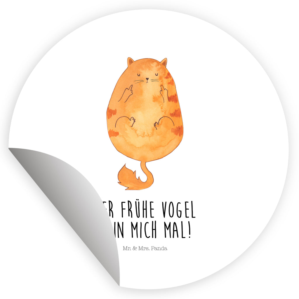 40mm Rund Aufkleber Katze Frühaufsteher Sticker, Aufkleber, Etikett, Katze, Katzenmotiv, Katzenfan, Katzendeko, Katzenfreund, Katzenliebhaber, Katzenprodukte, Katzenartikel, Katzenaccessoires, Katzensouvenirs, Katzenliebhaberprodukte, Katzenmotive, Der frühe Vogel kann mich mal, Morgenmuffel, Frühaufsteher, Kaffee, Katzen, Kater, Mietze