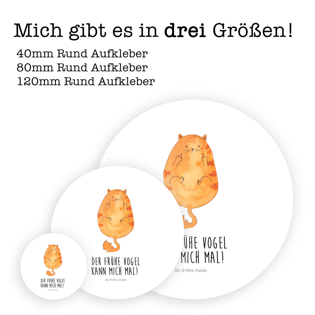 40mm Rund Aufkleber Katze Frühaufsteher Sticker, Aufkleber, Etikett, Katze, Katzenmotiv, Katzenfan, Katzendeko, Katzenfreund, Katzenliebhaber, Katzenprodukte, Katzenartikel, Katzenaccessoires, Katzensouvenirs, Katzenliebhaberprodukte, Katzenmotive, Der frühe Vogel kann mich mal, Morgenmuffel, Frühaufsteher, Kaffee, Katzen, Kater, Mietze