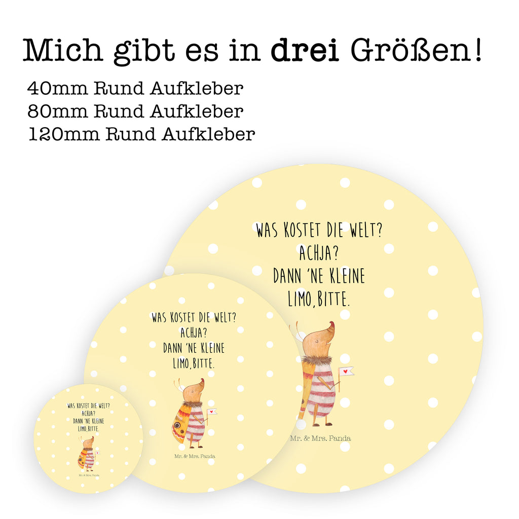 40mm Rund Aufkleber Nachtfalter mit Fähnchen Sticker, Aufkleber, Etikett, Tiermotive, Gute Laune, lustige Sprüche, Tiere, Nachtfalter, Käfer, Spruch lustig, Spruch witzig, süß, niedlich, Küche Deko, Was kostet die Welt