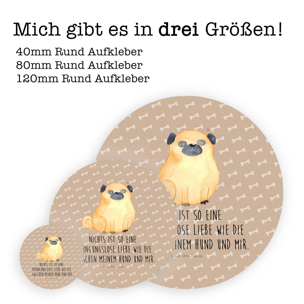 80mm Rund Aufkleber Mops Sticker, Aufkleber, Etikett, Hund, Hundemotiv, Haustier, Hunderasse, Tierliebhaber, Hundebesitzer, Sprüche, Mops, Liebe, Hundeliebe