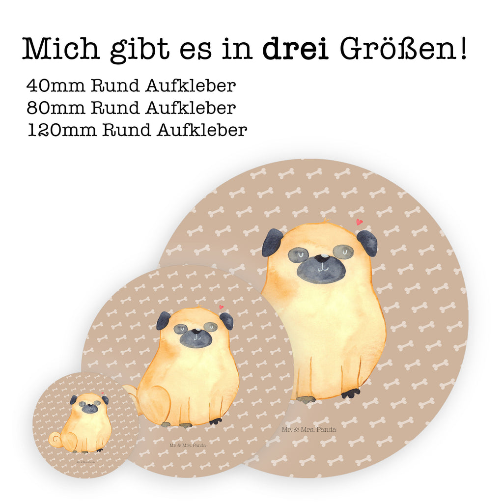 80mm Rund Aufkleber Mops Sticker, Aufkleber, Etikett, Hund, Hundemotiv, Haustier, Hunderasse, Tierliebhaber, Hundebesitzer, Sprüche, Mops, Liebe, Hundeliebe