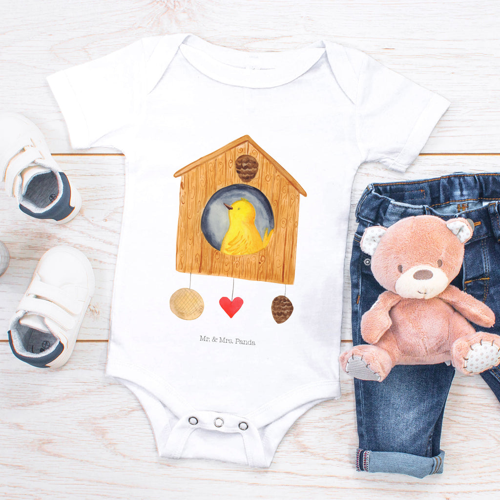 Organic Baby Body Vogelhaus Babykleidung, Babystrampler, Strampler, Wickelbody, Baby Erstausstattung, Junge, Mädchen, Tiermotive, Gute Laune, lustige Sprüche, Tiere, Vogel, Vögel, Vogelhaus, Vogelhäuschen, Home sweet home, Zuhause, Nest, Eigenheim, Familie, Wohnung, Haus, unser Haus, Lieblingsort, Castle