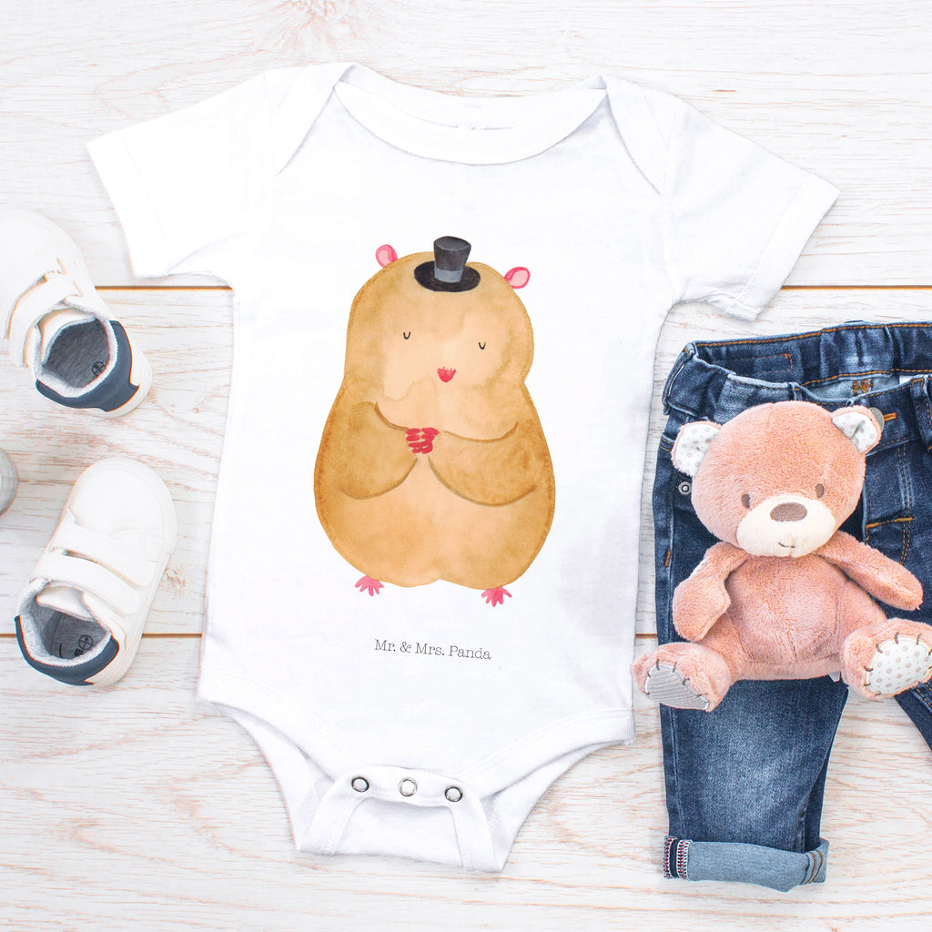 Organic Baby Body Hamster mit Hut Babykleidung, Babystrampler, Strampler, Wickelbody, Baby Erstausstattung, Junge, Mädchen, Tiermotive, Gute Laune, lustige Sprüche, Tiere, Hamster, Hut, Magier, Zylinder, Zwerghamster, Zauberer, Houdini