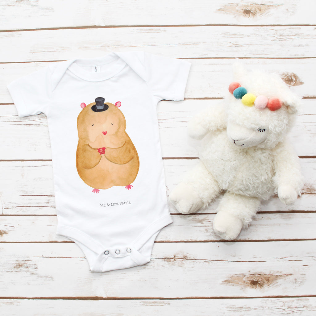 Organic Baby Body Hamster mit Hut Babykleidung, Babystrampler, Strampler, Wickelbody, Baby Erstausstattung, Junge, Mädchen, Tiermotive, Gute Laune, lustige Sprüche, Tiere, Hamster, Hut, Magier, Zylinder, Zwerghamster, Zauberer, Houdini