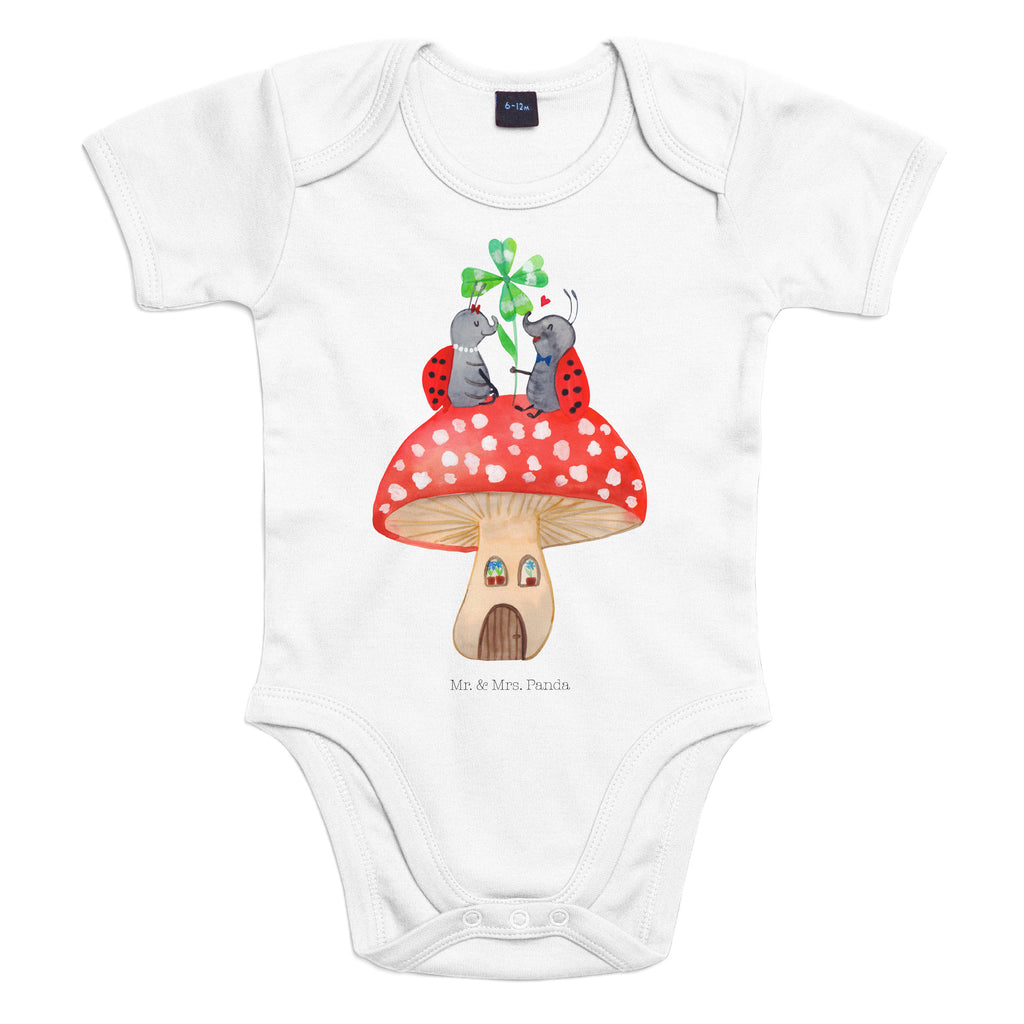 Organic Baby Body Marienkäfer Paar Fliegenpilz Babykleidung, Babystrampler, Strampler, Wickelbody, Baby Erstausstattung, Junge, Mädchen, Tiermotive, Gute Laune, lustige Sprüche, Tiere, Haus, Wohnung, zuhause, Fliegenpilz, Marienkäfer, Fleigenpilzhaus