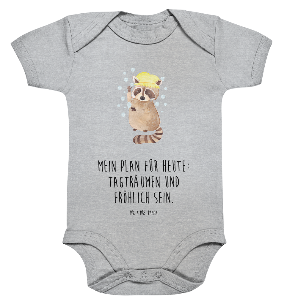Organic Baby Body Waschbär Babykleidung, Babystrampler, Strampler, Wickelbody, Baby Erstausstattung, Junge, Mädchen, Tiermotive, Gute Laune, lustige Sprüche, Tiere, Waschbär, Tagträumen, Plan, Fröhlich, waschen, Seifenblasen