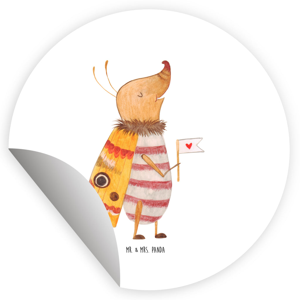 40mm Rund Aufkleber Nachtfalter mit Fähnchen Sticker, Aufkleber, Etikett, Tiermotive, Gute Laune, lustige Sprüche, Tiere, Nachtfalter, Käfer, Spruch lustig, Spruch witzig, süß, niedlich, Küche Deko, Was kostet die Welt