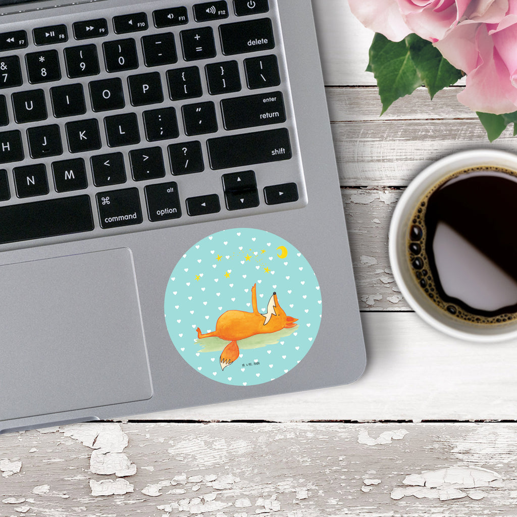 80mm Rund Aufkleber Fuchs Sterne Sticker, Aufkleber, Etikett, Fuchs, Füchse, tröstende Worte, Spruch positiv, Spruch schön, Romantik, Always Look on the Bright Side of Life