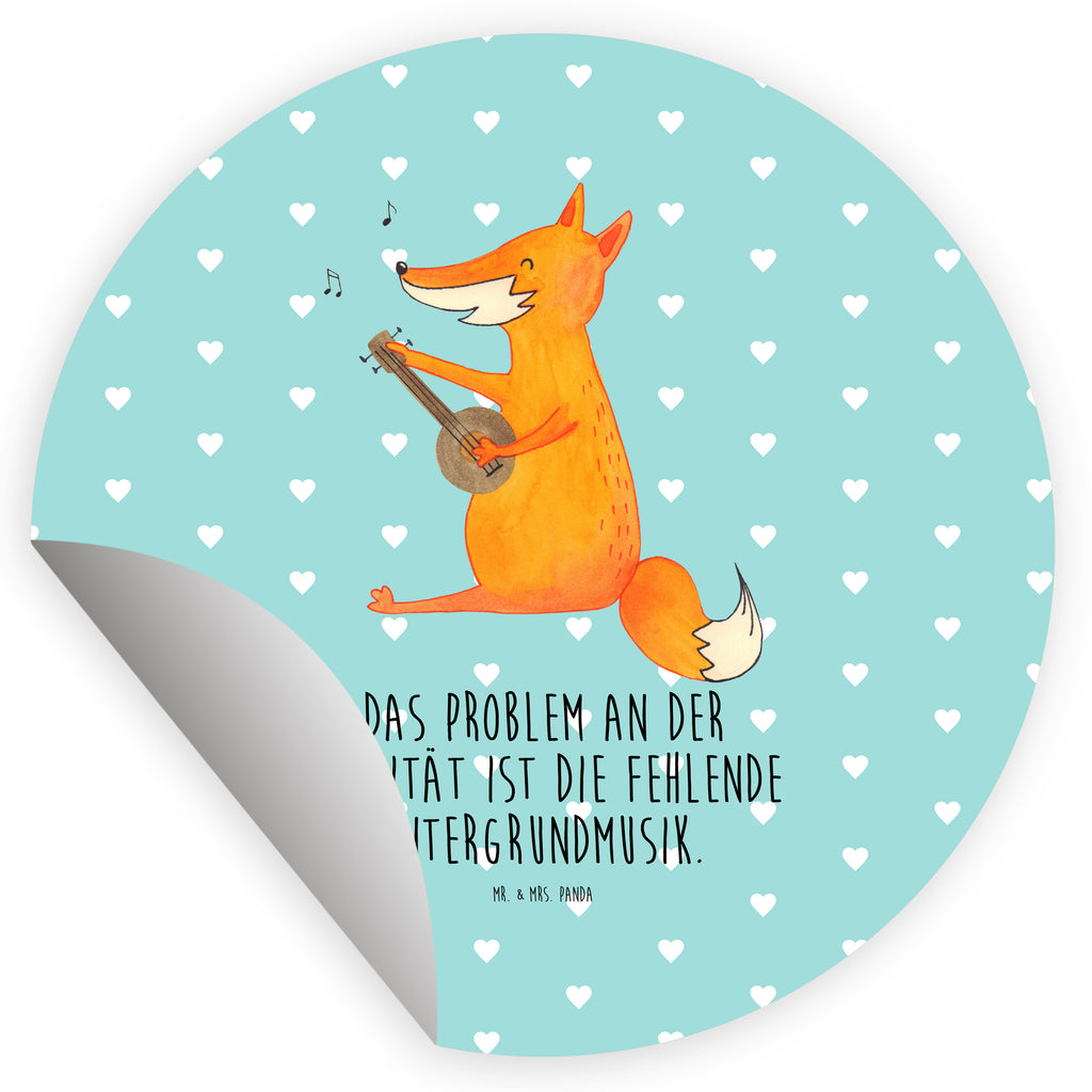 40mm Rund Aufkleber Fuchs Gitarre Sticker, Aufkleber, Etikett, Fuchs, Füchse, Geschenk Musiker, Musik Spruch, Musikerin, Sänger, Sängerin, Gitarre