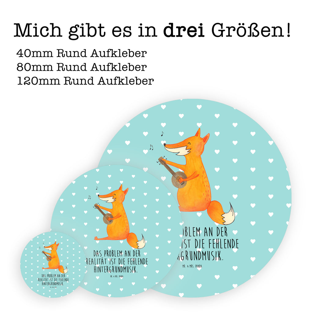 40mm Rund Aufkleber Fuchs Gitarre Sticker, Aufkleber, Etikett, Fuchs, Füchse, Geschenk Musiker, Musik Spruch, Musikerin, Sänger, Sängerin, Gitarre