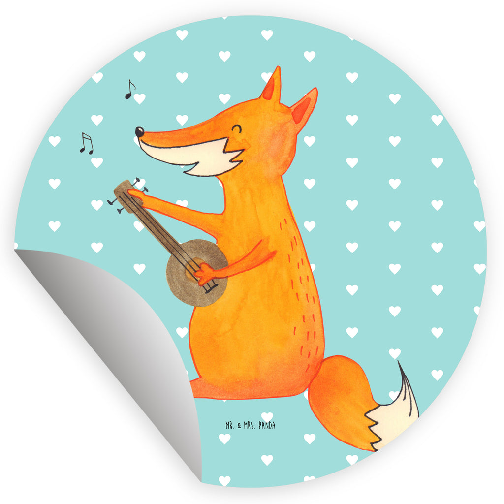 40mm Rund Aufkleber Fuchs Gitarre Sticker, Aufkleber, Etikett, Fuchs, Füchse, Geschenk Musiker, Musik Spruch, Musikerin, Sänger, Sängerin, Gitarre