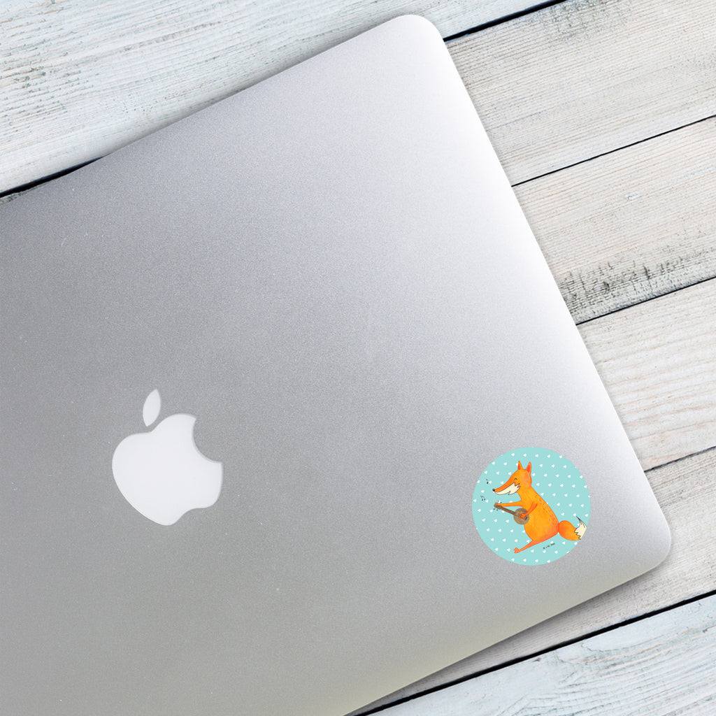 40mm Rund Aufkleber Fuchs Gitarre Sticker, Aufkleber, Etikett, Fuchs, Füchse, Geschenk Musiker, Musik Spruch, Musikerin, Sänger, Sängerin, Gitarre