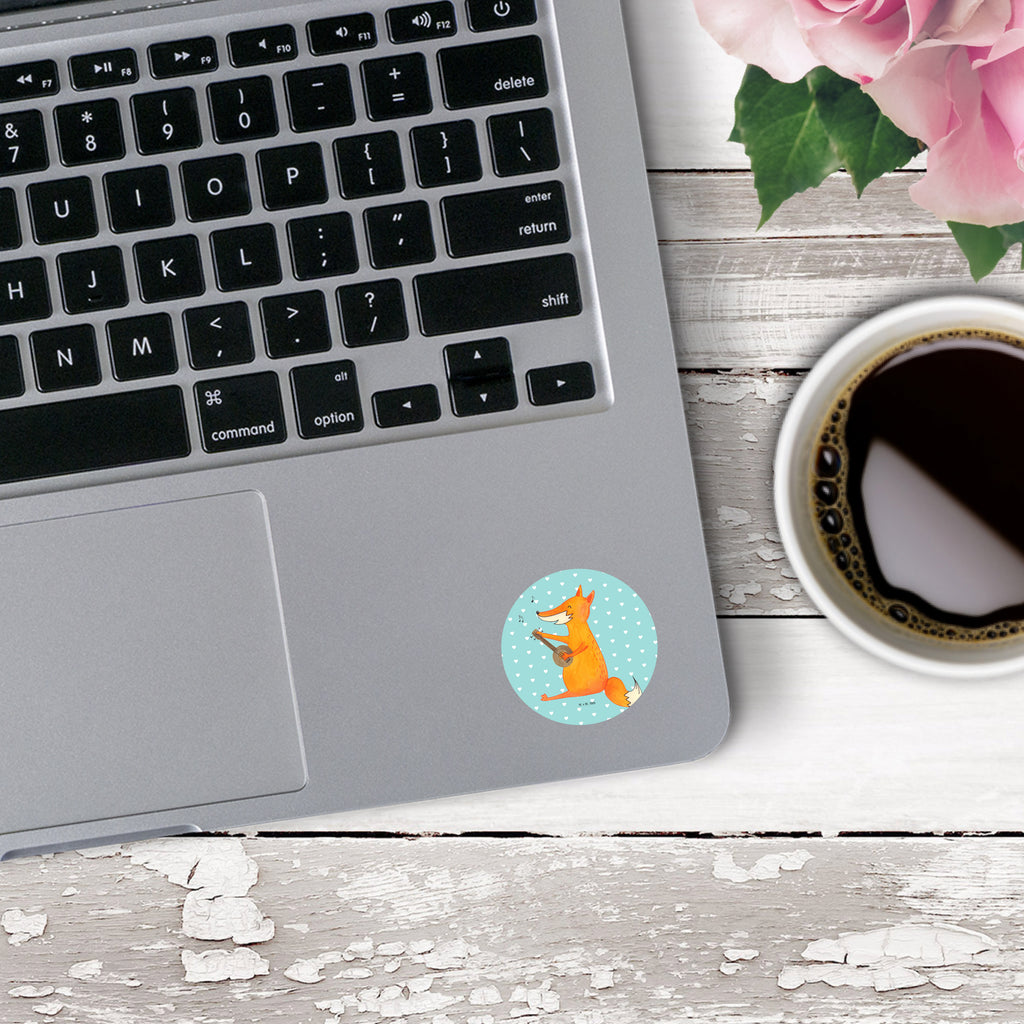 40mm Rund Aufkleber Fuchs Gitarre Sticker, Aufkleber, Etikett, Fuchs, Füchse, Geschenk Musiker, Musik Spruch, Musikerin, Sänger, Sängerin, Gitarre