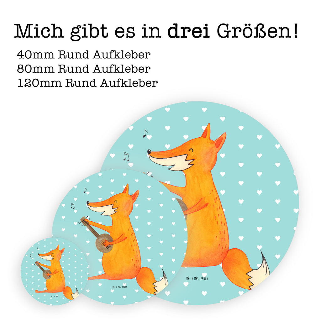 40mm Rund Aufkleber Fuchs Gitarre Sticker, Aufkleber, Etikett, Fuchs, Füchse, Geschenk Musiker, Musik Spruch, Musikerin, Sänger, Sängerin, Gitarre