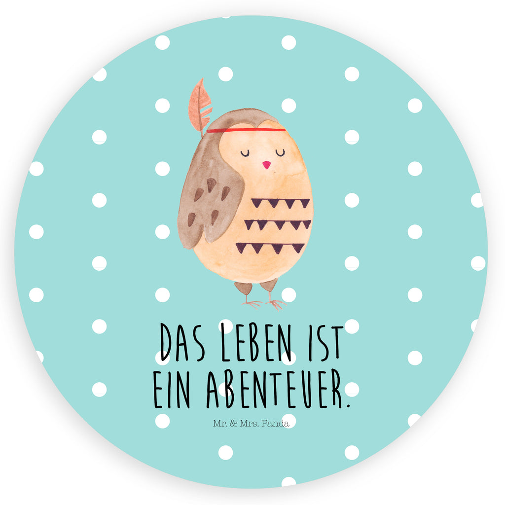 40mm Rund Aufkleber Eule Federschmuck Sticker, Aufkleber, Etikett, Eule, Eule Deko, Owl, Das Leben ist ein Abenteuer, Reisespruch, Federschmuck, Dekoration