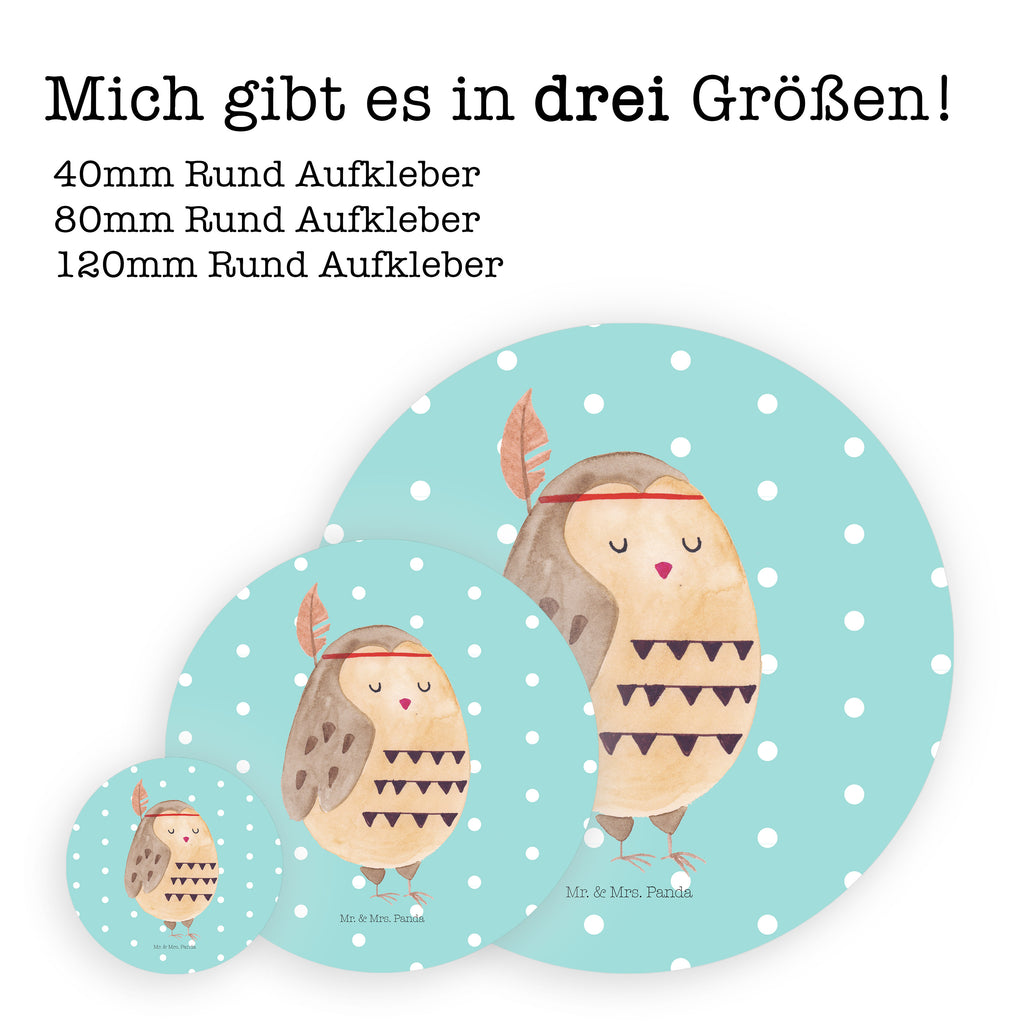 40mm Rund Aufkleber Eule Federschmuck Sticker, Aufkleber, Etikett, Eule, Eule Deko, Owl, Das Leben ist ein Abenteuer, Reisespruch, Federschmuck, Dekoration