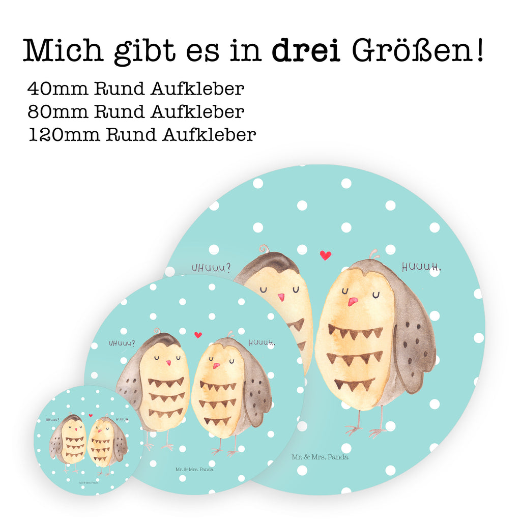 80mm Rund Aufkleber Eule Liebe