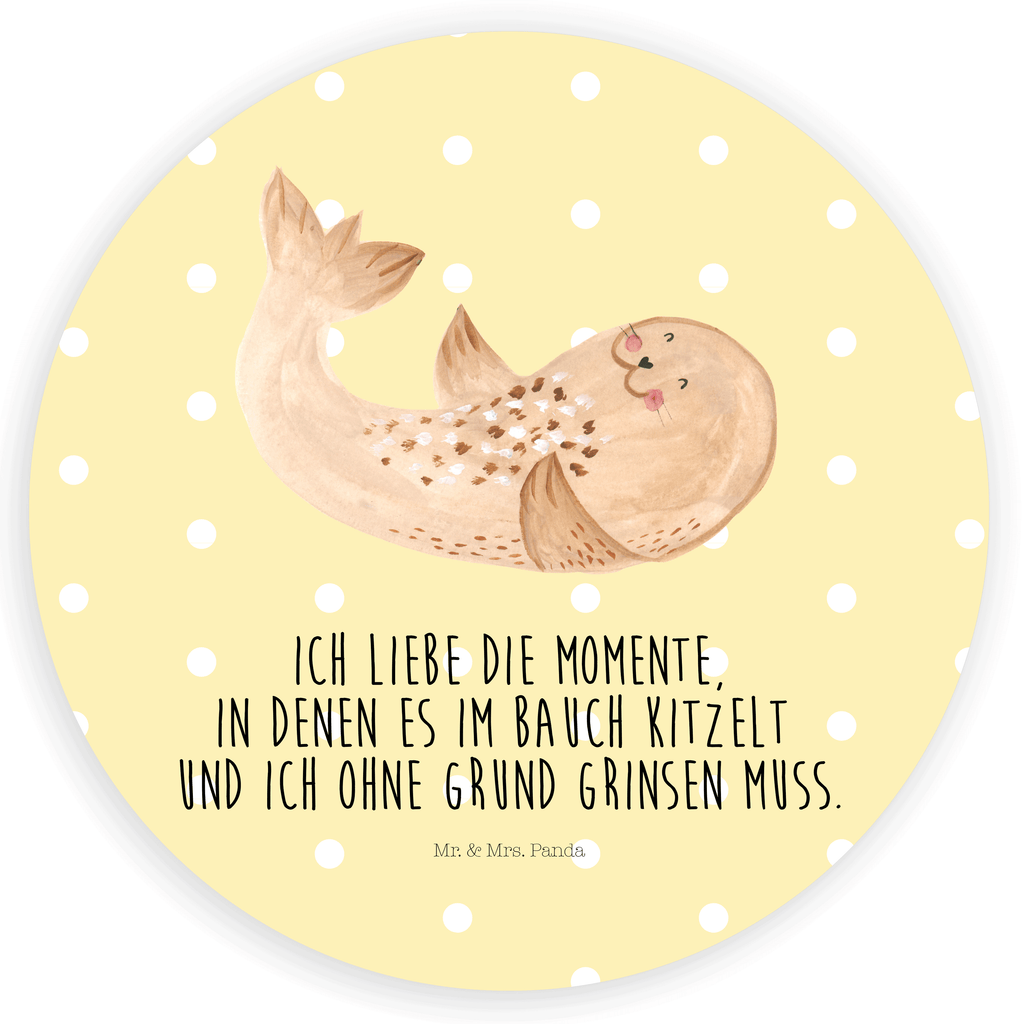 40mm Rund Aufkleber Robbe liegend Sticker, Aufkleber, Etikett, süße Tiermotive, gute Laune, lustige Sprüche, Tiere, Robbe, Robben, Seehund, Strand, Meerestier, Ostsee, Nordsee, Lachen, Freude