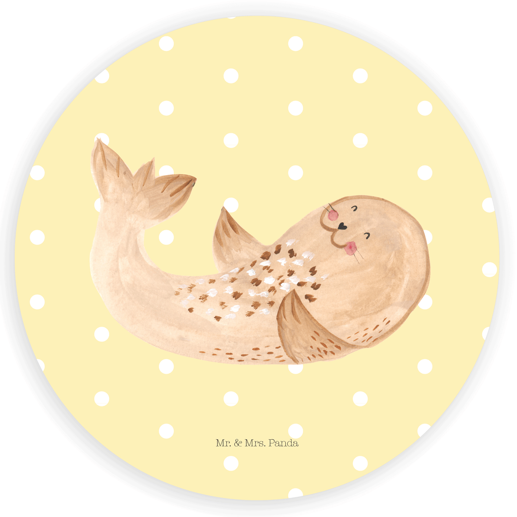 40mm Rund Aufkleber Robbe liegend Sticker, Aufkleber, Etikett, süße Tiermotive, gute Laune, lustige Sprüche, Tiere, Robbe, Robben, Seehund, Strand, Meerestier, Ostsee, Nordsee, Lachen, Freude