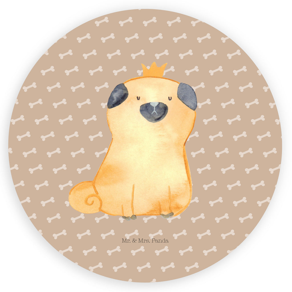 80mm Rund Aufkleber Mops Krone Sticker, Aufkleber, Etikett, Hund, Hundemotiv, Haustier, Hunderasse, Tierliebhaber, Hundebesitzer, Sprüche, Mops, allergisch, kinderlos, Hausregel, Hundebesitzer. Spruch, lustig