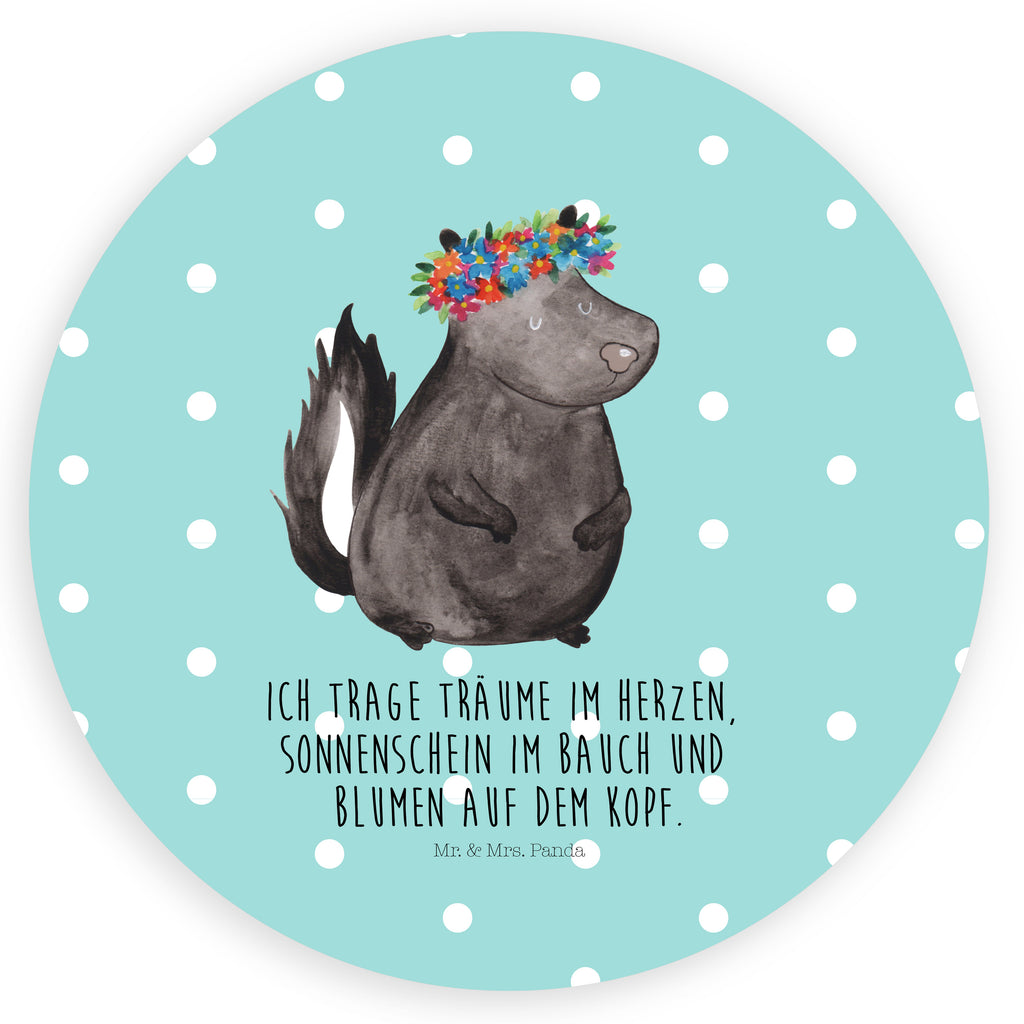 40mm Rund Aufkleber Stinktier Blumenmaedchen