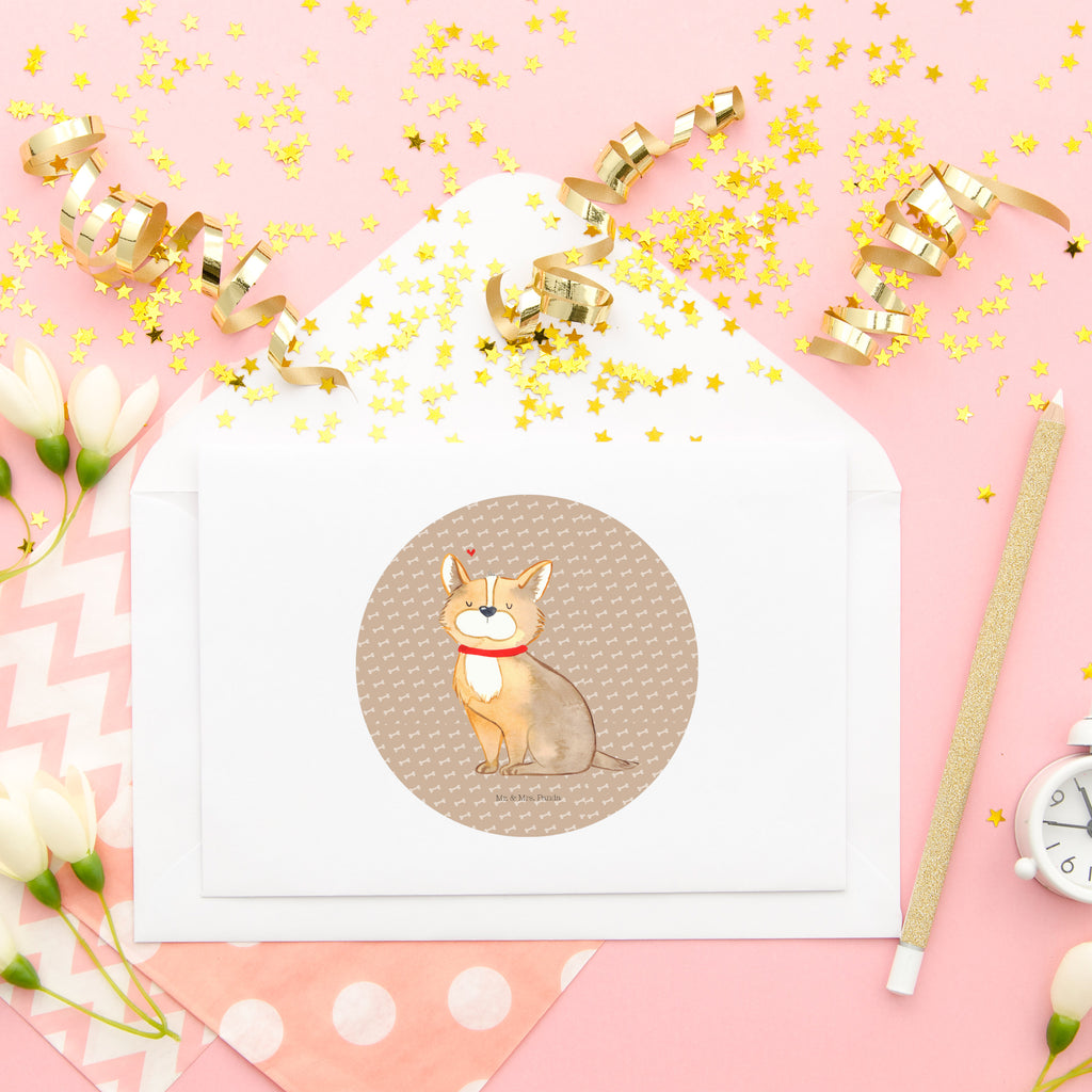 80mm Rund Aufkleber Hundeglück Sticker, Aufkleber, Etikett, Hund, Hundemotiv, Haustier, Hunderasse, Tierliebhaber, Hundebesitzer, Sprüche, Corgie, Hundeliebe, Spruch, Hundemama, Liebe