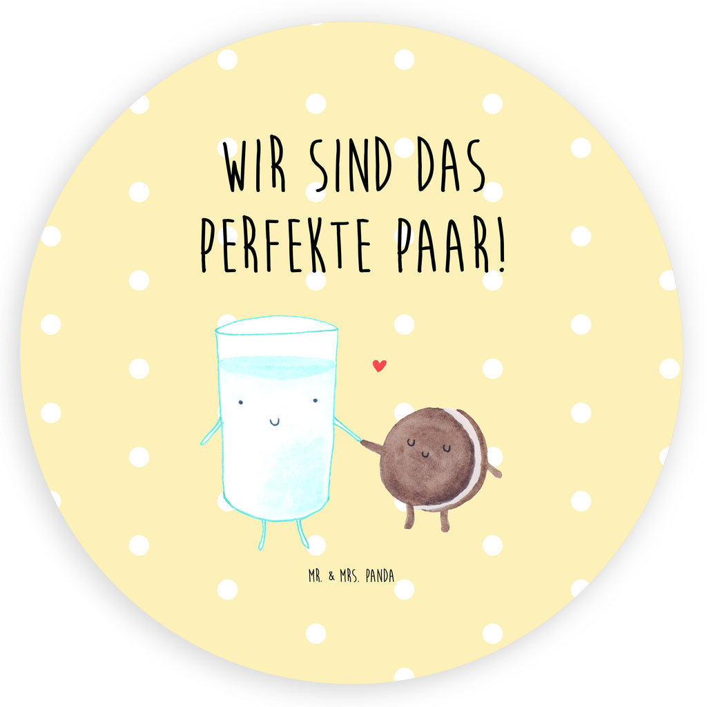 80mm Rund Aufkleber Milch & Keks Sticker, Aufkleber, Etikett, Tiermotive, Gute Laune, lustige Sprüche, Tiere, Milk, Cookie, Milch, Keks, Kekse, Kaffee, Einladung Frühstück, Motiv süß, romantisch, perfektes Paar