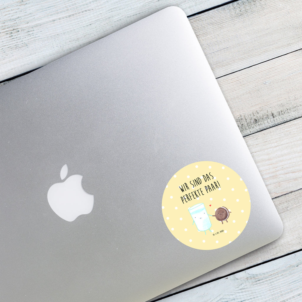 80mm Rund Aufkleber Milch & Keks Sticker, Aufkleber, Etikett, Tiermotive, Gute Laune, lustige Sprüche, Tiere, Milk, Cookie, Milch, Keks, Kekse, Kaffee, Einladung Frühstück, Motiv süß, romantisch, perfektes Paar