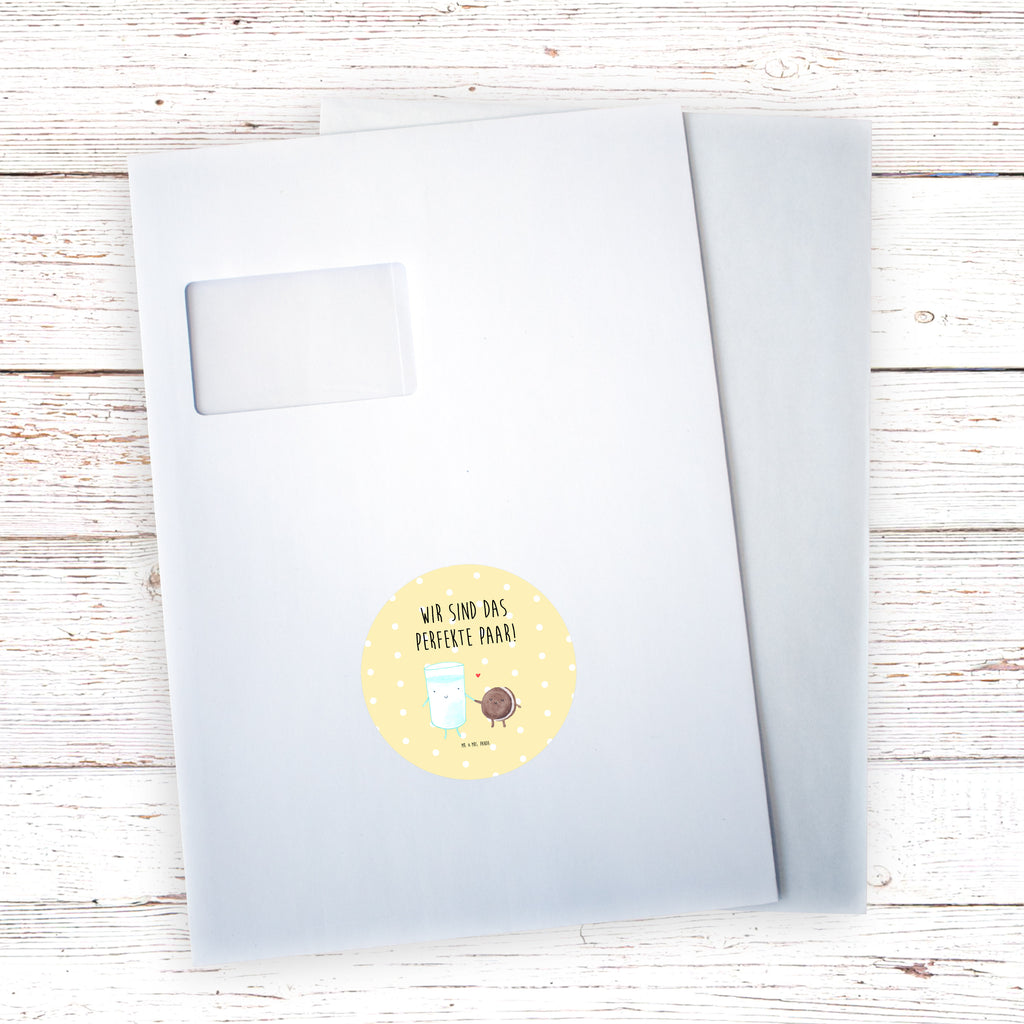 80mm Rund Aufkleber Milch & Keks Sticker, Aufkleber, Etikett, Tiermotive, Gute Laune, lustige Sprüche, Tiere, Milk, Cookie, Milch, Keks, Kekse, Kaffee, Einladung Frühstück, Motiv süß, romantisch, perfektes Paar