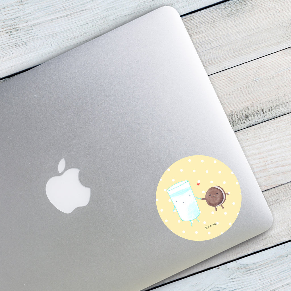 80mm Rund Aufkleber Milch & Keks Sticker, Aufkleber, Etikett, Tiermotive, Gute Laune, lustige Sprüche, Tiere, Milk, Cookie, Milch, Keks, Kekse, Kaffee, Einladung Frühstück, Motiv süß, romantisch, perfektes Paar