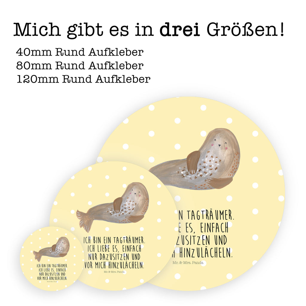 40mm Rund Aufkleber Robbe lachend Sticker, Aufkleber, Etikett, Tiermotive, Gute Laune, lustige Sprüche, Tiere, Robbe, Robben, Seehund, Strand, Meerestier, Ostsee, Nordsee