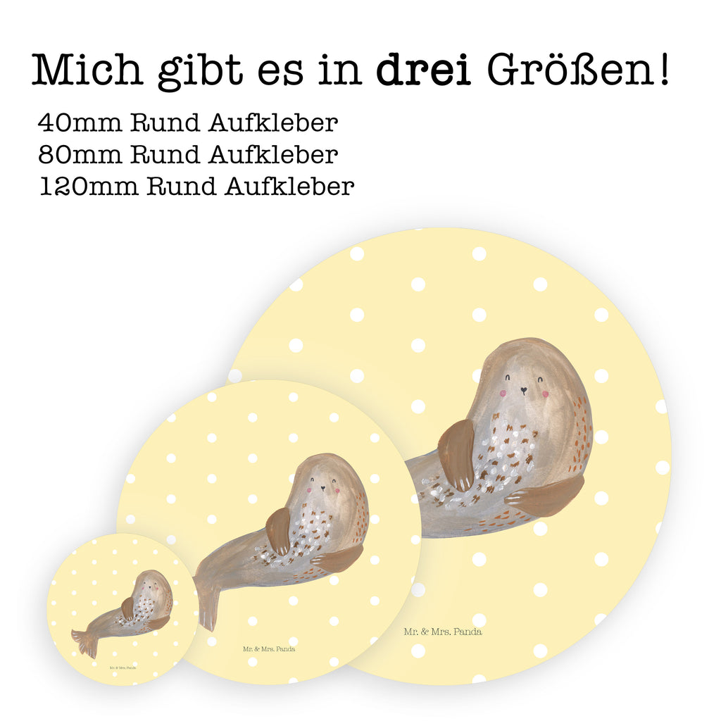 40mm Rund Aufkleber Robbe lachend Sticker, Aufkleber, Etikett, Tiermotive, Gute Laune, lustige Sprüche, Tiere, Robbe, Robben, Seehund, Strand, Meerestier, Ostsee, Nordsee