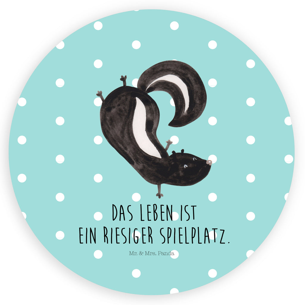 40mm Rund Aufkleber Stinktier Handstand Sticker, Aufkleber, Etikett, Stinktier, Skunk, Wildtier, Raubtier, Stinker, Stinki, Spielplatz, verpielt, Kind