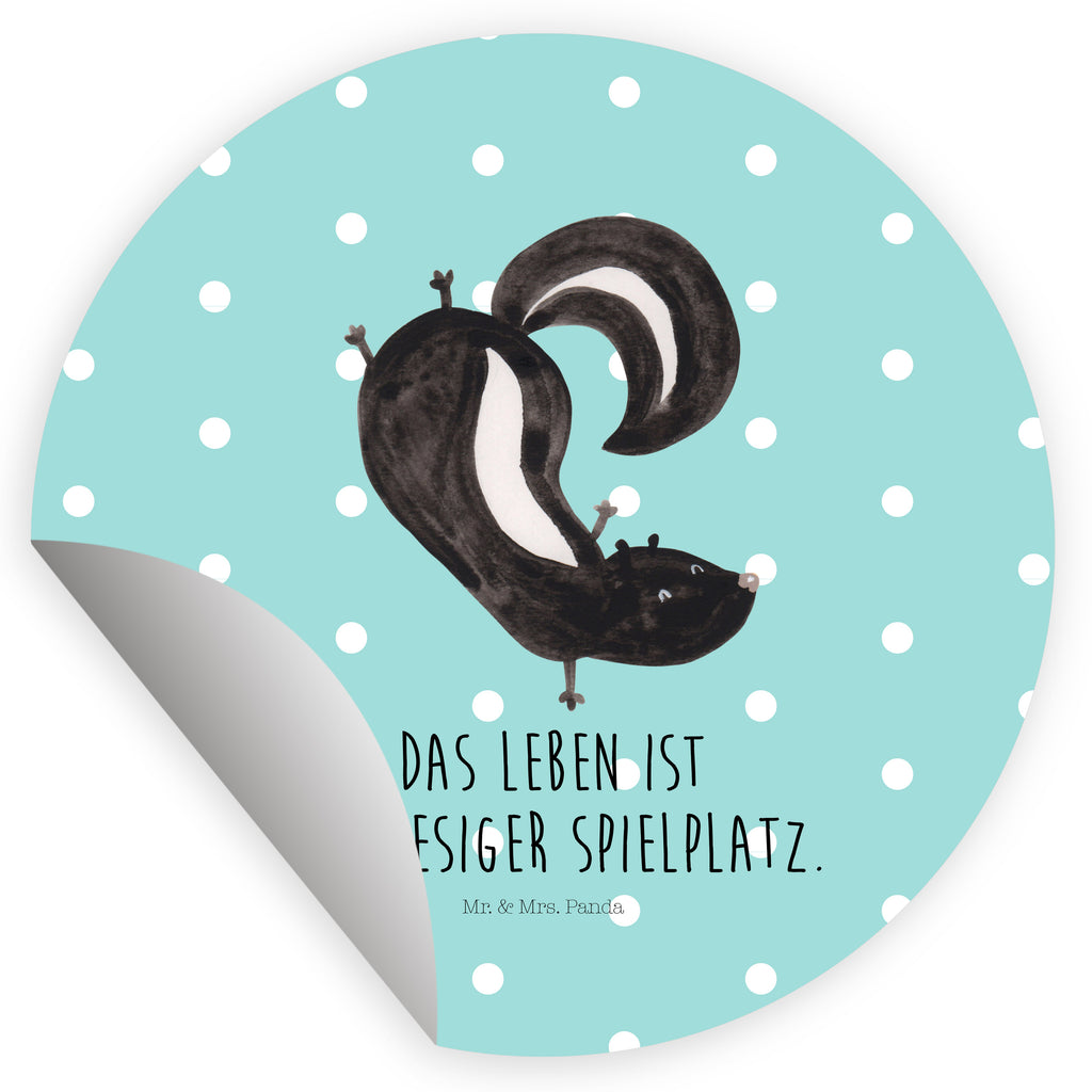 40mm Rund Aufkleber Stinktier Handstand Sticker, Aufkleber, Etikett, Stinktier, Skunk, Wildtier, Raubtier, Stinker, Stinki, Spielplatz, verpielt, Kind