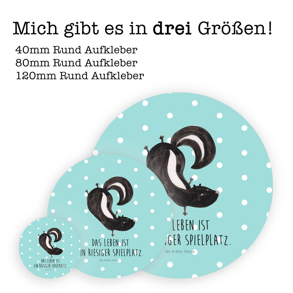 40mm Rund Aufkleber Stinktier Handstand Sticker, Aufkleber, Etikett, Stinktier, Skunk, Wildtier, Raubtier, Stinker, Stinki, Spielplatz, verpielt, Kind
